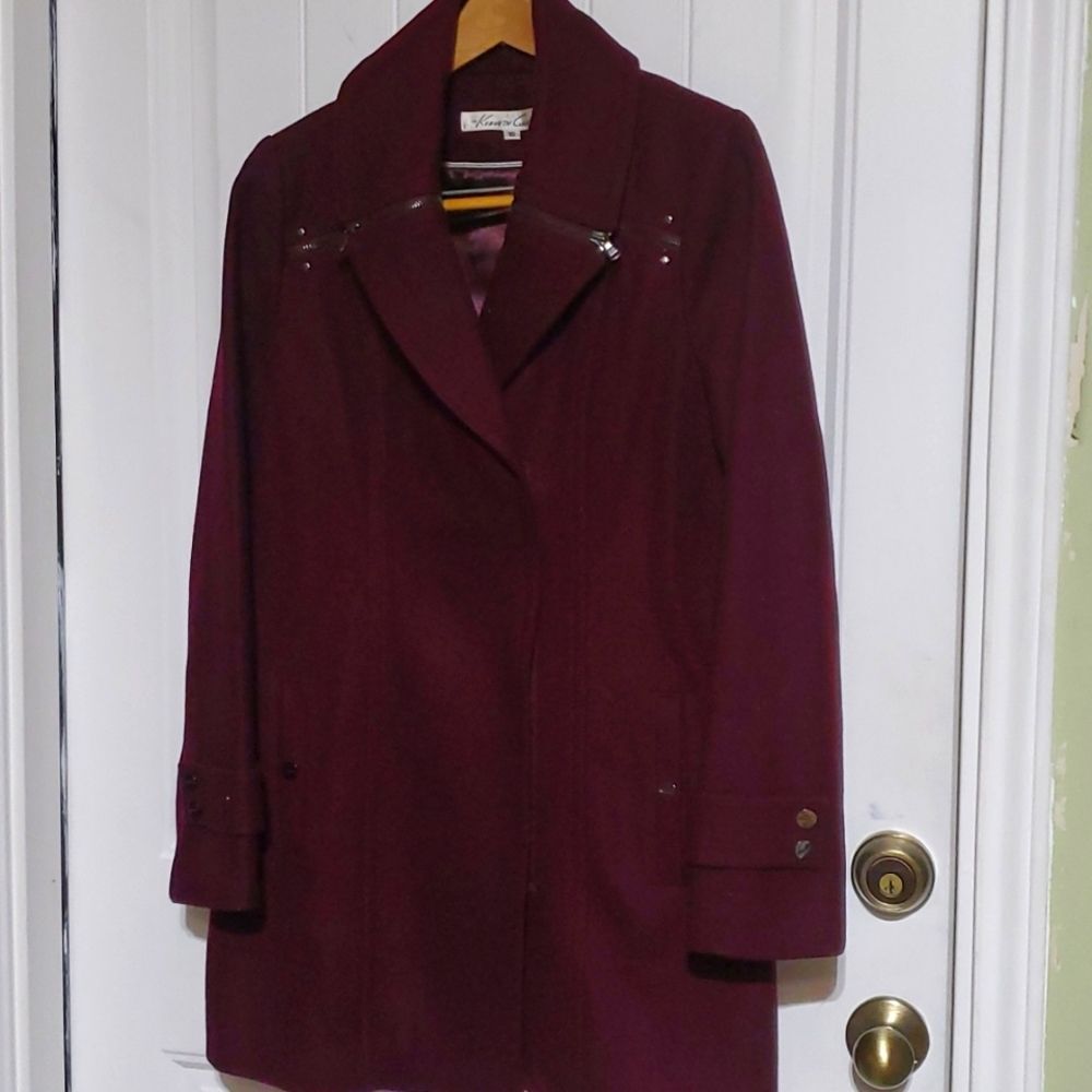 Kenneth Cole Burgundy Coat Size 10